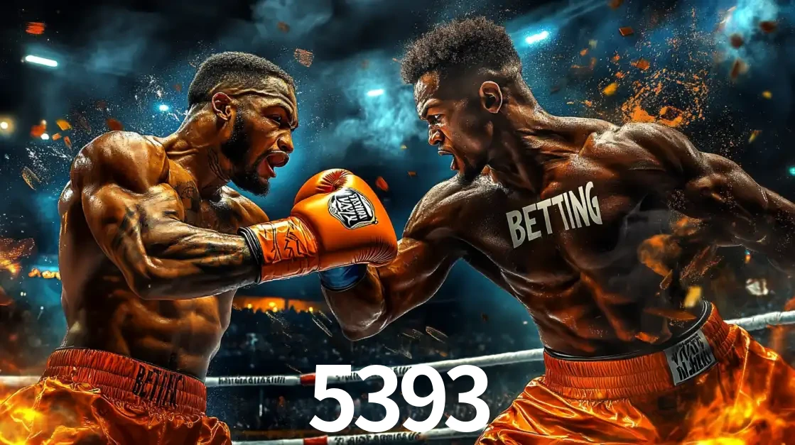 Dois boxeadores em uma luta intensa e explosiva, representando a adrenalina e as oportunidades de apostas em esportes de combate disponíveis na plataforma 5393.